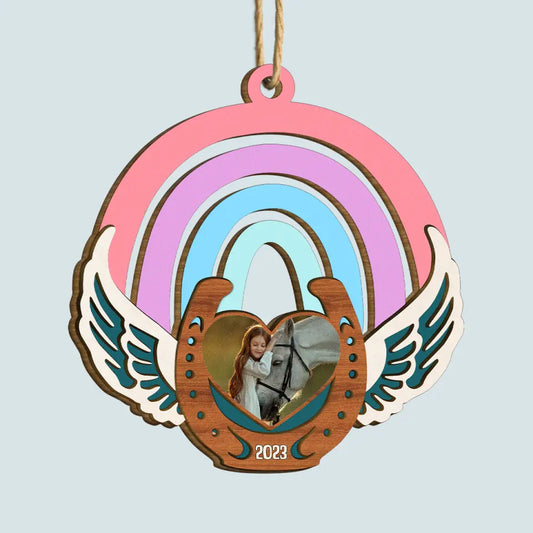 Until We Meet Again - Personalized Custom Wood Ornament - Memorial Gift For Horse Lover, Horse Mom, Horse Dad, Horse Owner