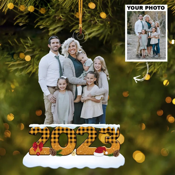 Family 2023 - Personalized Custom Photo Mica Ornament - Christmas Gift For Family, Family Members AGCPD054