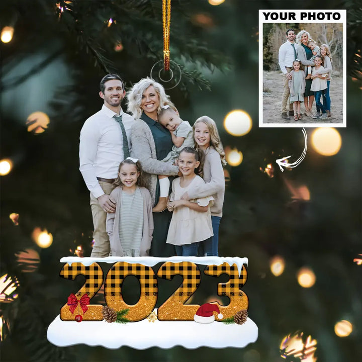 Family 2023 - Personalized Custom Photo Mica Ornament - Christmas Gift For Family, Family Members AGCPD054