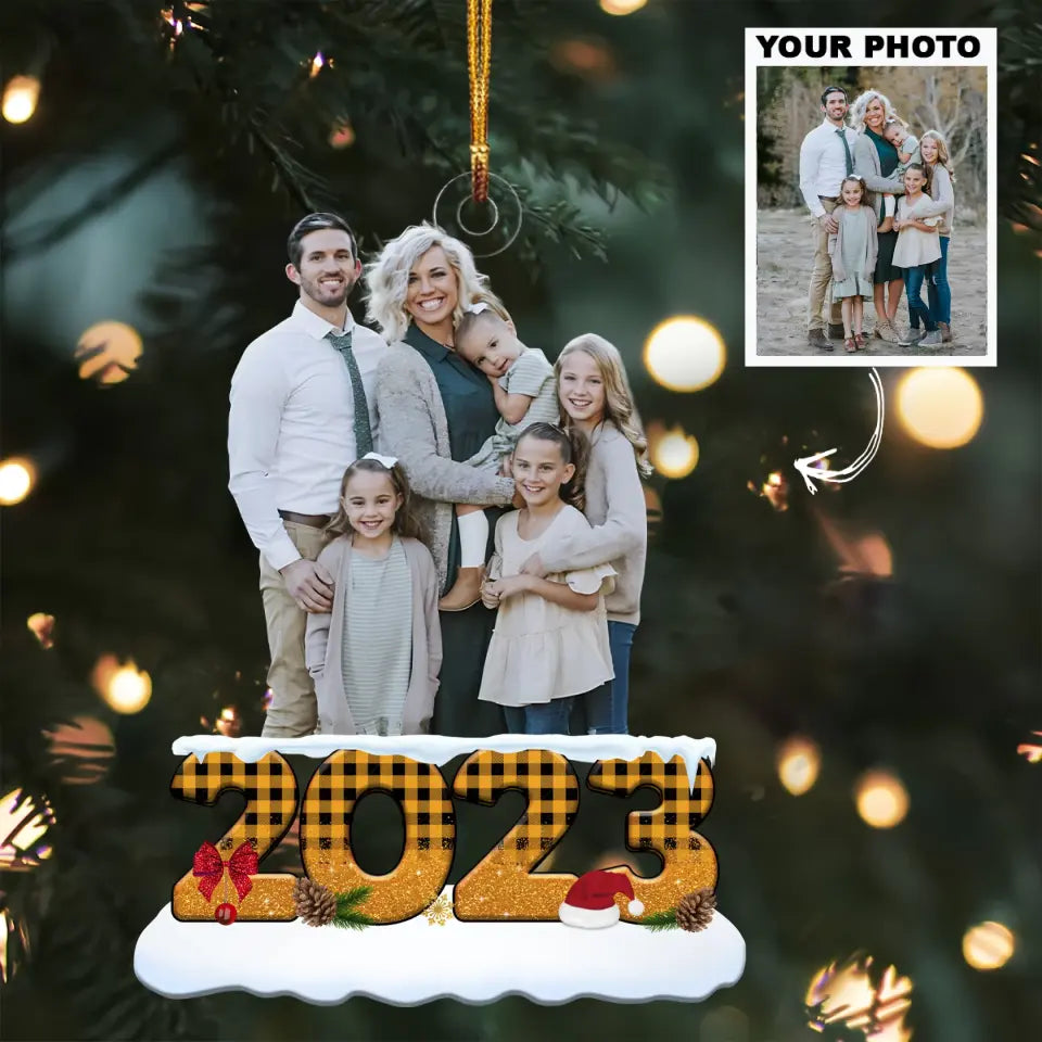 Family 2023 - Personalized Custom Photo Mica Ornament - Christmas Gift For Family, Family Members AGCPD054