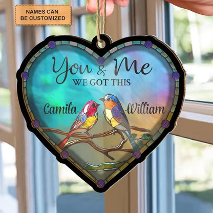 God Gave Me You - Personalized Custom Suncatcher Layer Mix Ornament - Christmas Gift For Couple, Wife, Husband, Family Members