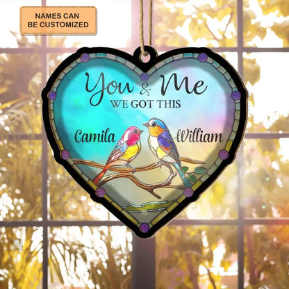 God Gave Me You - Personalized Custom Suncatcher Layer Mix Ornament - Christmas Gift For Couple, Wife, Husband, Family Members