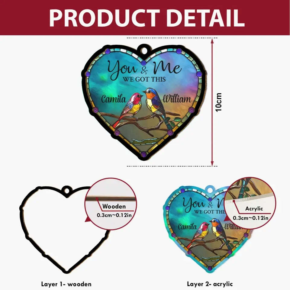 God Gave Me You - Personalized Custom Suncatcher Layer Mix Ornament - Christmas Gift For Couple, Wife, Husband, Family Members