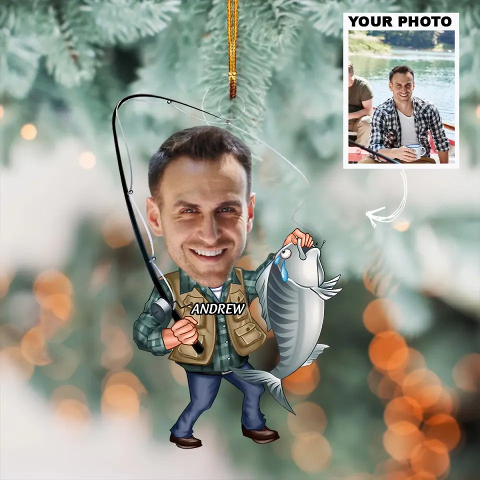 Fishing Is My Hobby - Personalized Photo Mica Ornament - Christmas Gift For Fishing Lover AGCHT005