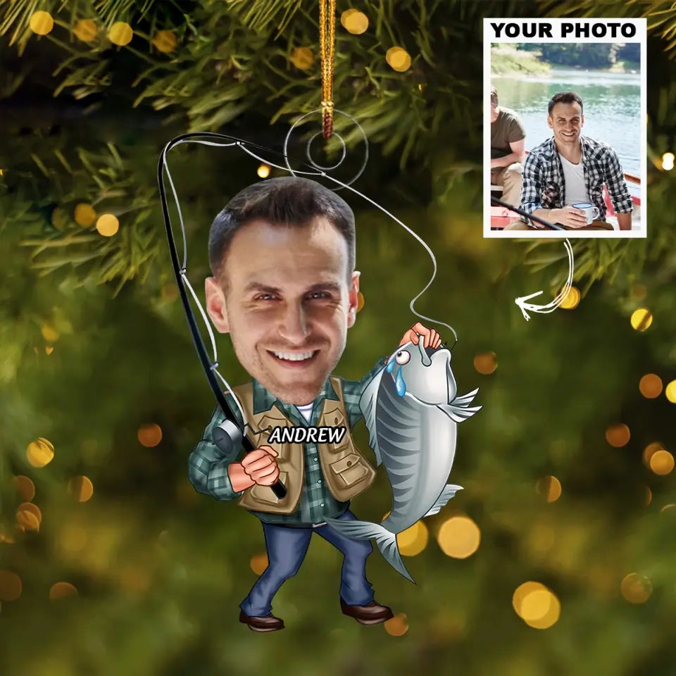 Fishing Is My Hobby - Personalized Photo Mica Ornament - Christmas Gift For Fishing Lover AGCHT005