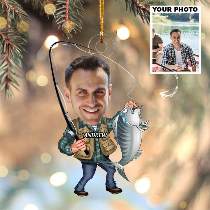Fishing Is My Hobby - Personalized Photo Mica Ornament - Christmas Gift For Fishing Lover AGCHT005