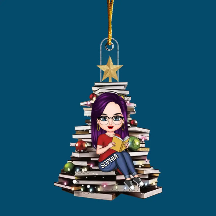Christmas Tree Book - Personalized Custom Mica Ornament - Christmas Gift For Reading Lover CLA0PD012