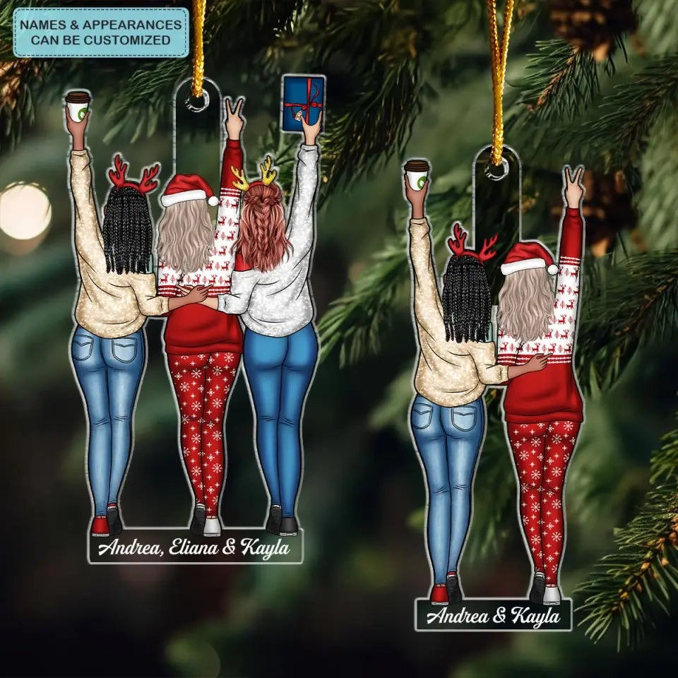 Christmas Besties - Personalized Custom Mica Ornament - Christmas Gift For Besties, Friends CLA0AD002