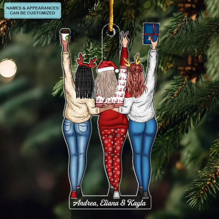 Christmas Besties - Personalized Custom Mica Ornament - Christmas Gift For Besties, Friends CLA0AD002