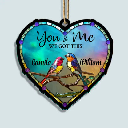 God Gave Me You - Personalized Custom Suncatcher Layer Mix Ornament - Christmas Gift For Couple, Wife, Husband, Family Members