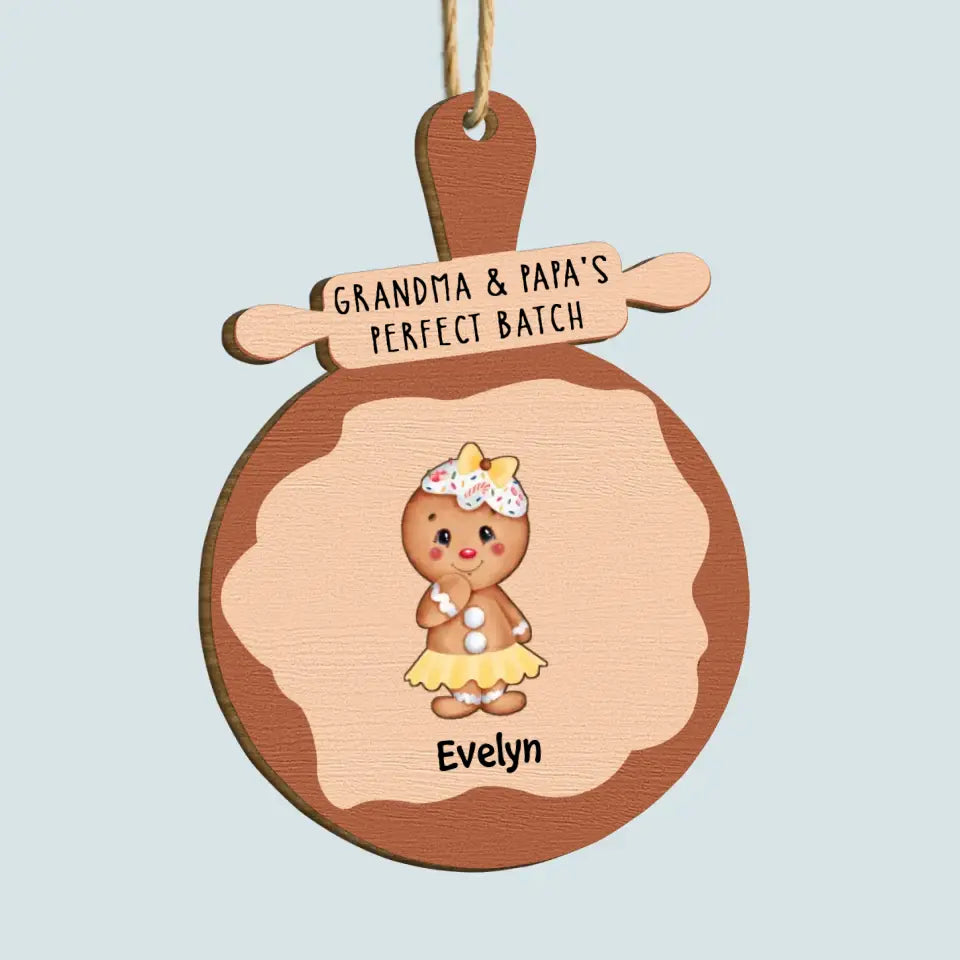 Grandma's Perfect Batch - Personalized Custom Wood Ornament - Christmas Gift For Grandma, Mom, Family Members