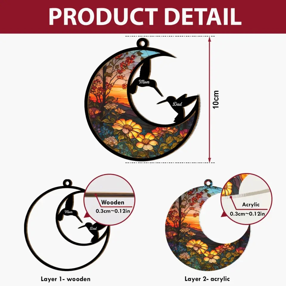 I Am Always With You Hummingbird - Personalized Custom Suncatcher Layer Mix Ornament - Memorial Gift For Family, Family Members