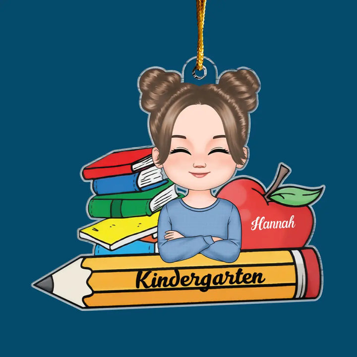 Kid On Pencil - Personalized Custom Mica Ornament - Christmas Gift For Kids, Family Members CLA0HT009