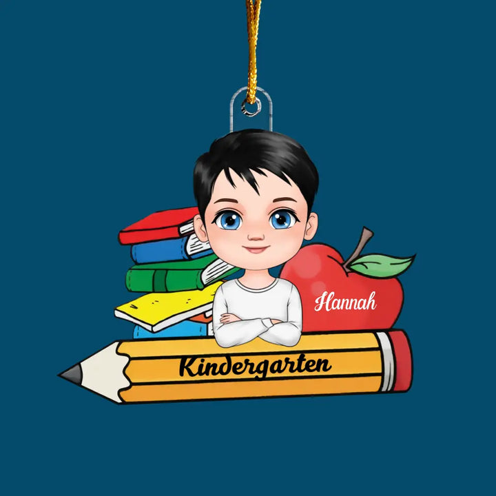 Kid On Pencil - Personalized Custom Mica Ornament - Christmas Gift For Kids, Family Members CLA0HT009