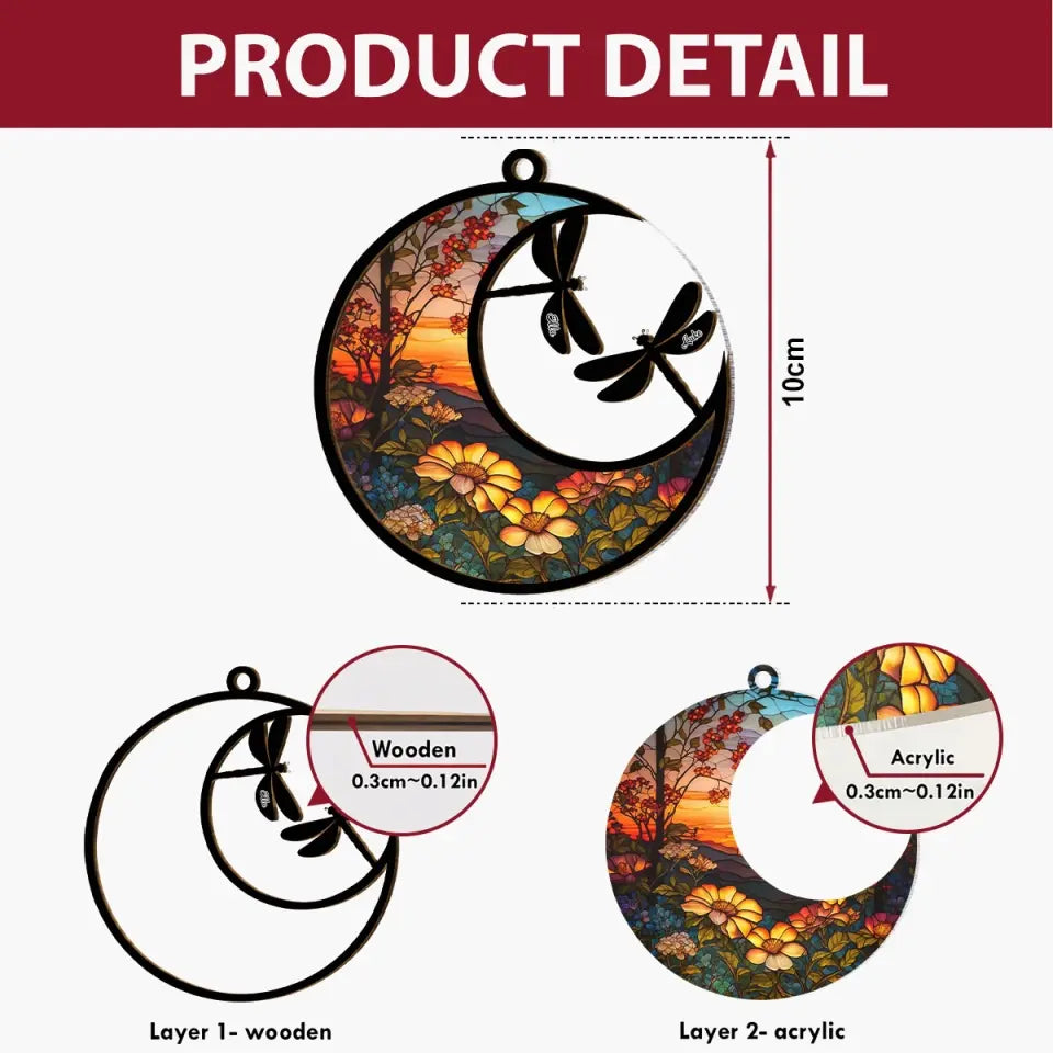 I Am Always With You Dragonfly - Personalized Custom Suncatcher Layer Mix Ornament - Memorial Gift For Family, Family Members