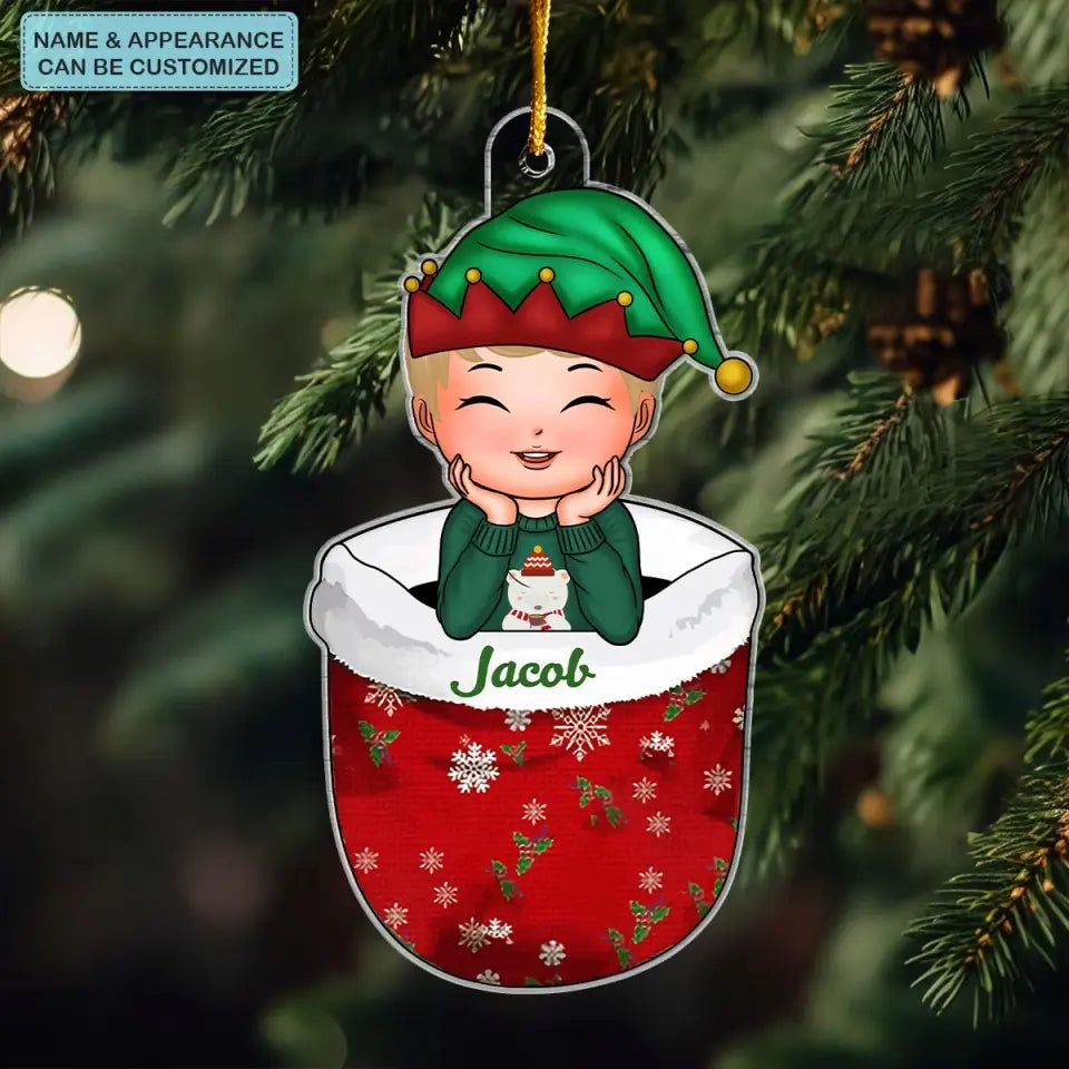 Kid In Snow - Personalized Custom Mica Ornament - Christmas Gift For Kids, Family Members CLA0AD006