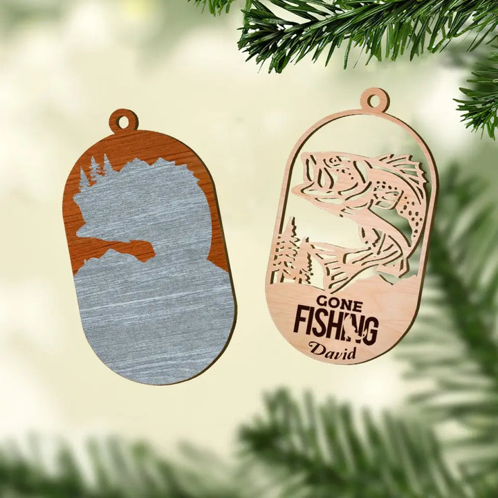 Eat Fish Sleep Repeat - Personalized Layer Wood Ornament - Christmas Gift For Fishing Lover