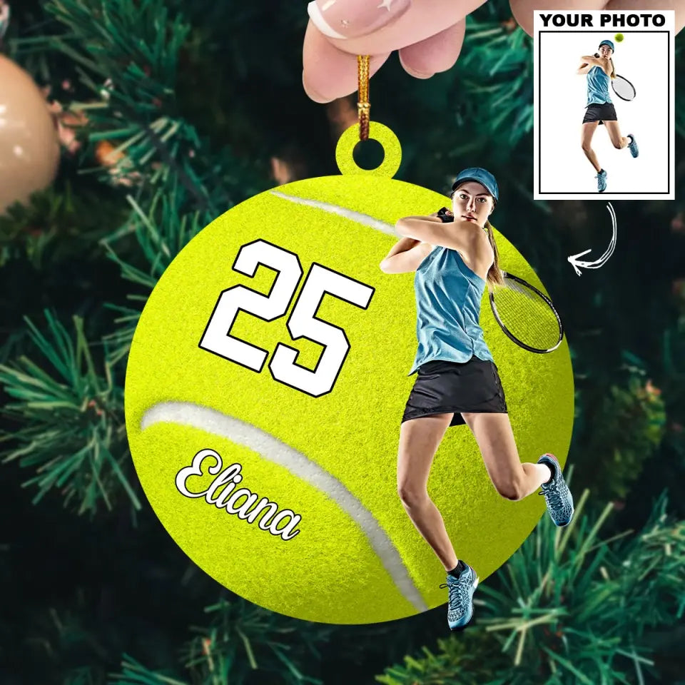 Tennis Player - Personalized Custom Photo Mica Ornament - Christmas Gift For Tennis Lover, Tennis Players, Family Members AGCHD039