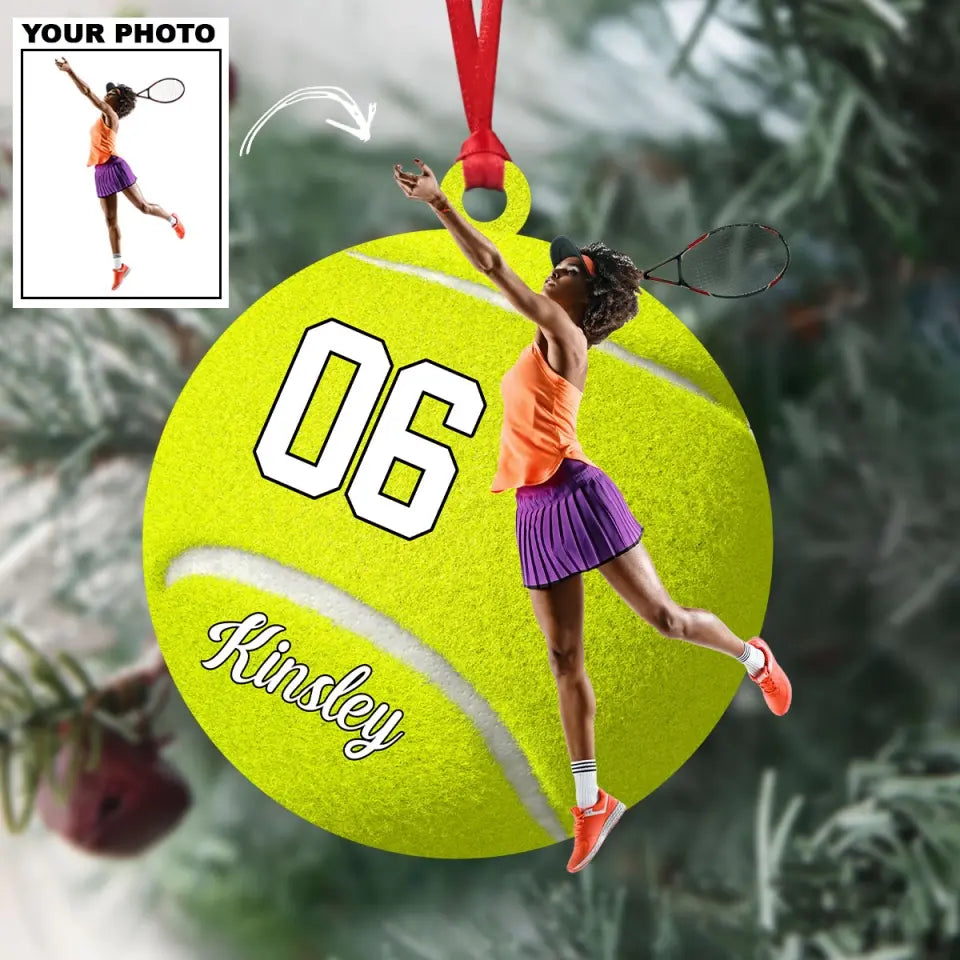 Tennis Player - Personalized Custom Photo Mica Ornament - Christmas Gift For Tennis Lover, Tennis Players, Family Members AGCHD039