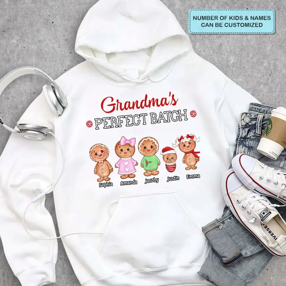 Grandma's Perfect Batch - Personalized Custom T-shirt - Mother's Day, Christmas Gift For Grandma, Mom, Family Members