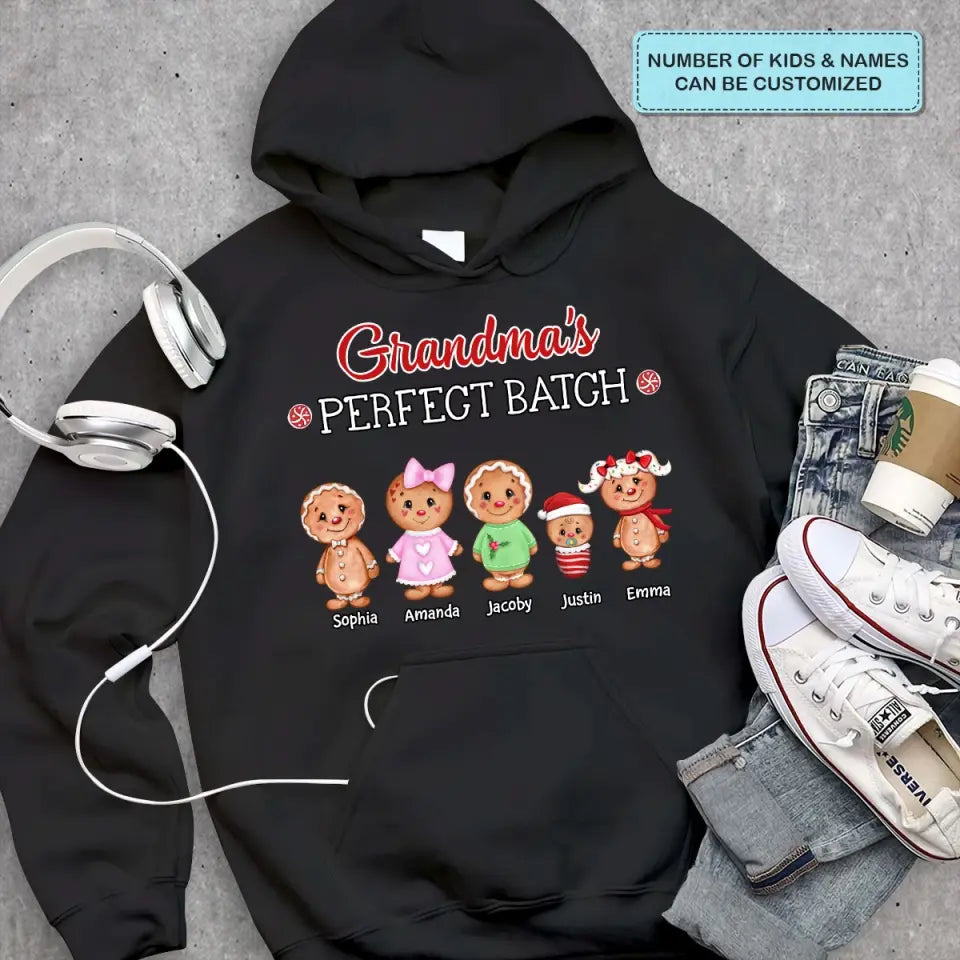 Grandma's Perfect Batch - Personalized Custom T-shirt - Mother's Day, Christmas Gift For Grandma, Mom, Family Members
