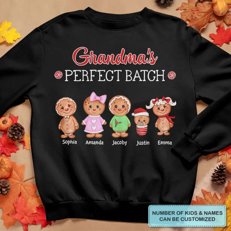 Grandma's Perfect Batch - Personalized Custom T-shirt - Mother's Day, Christmas Gift For Grandma, Mom, Family Members