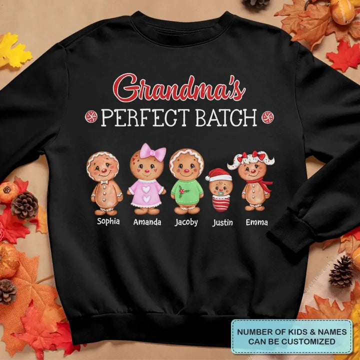 Grandma's Perfect Batch - Personalized Custom T-shirt - Mother's Day, Christmas Gift For Grandma, Mom, Family Members