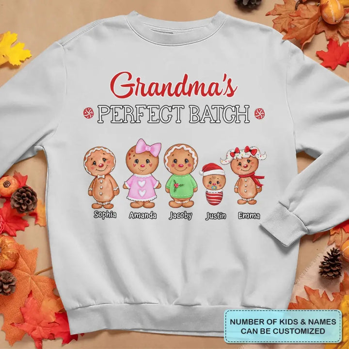 Grandma's Perfect Batch - Personalized Custom T-shirt - Mother's Day, Christmas Gift For Grandma, Mom, Family Members
