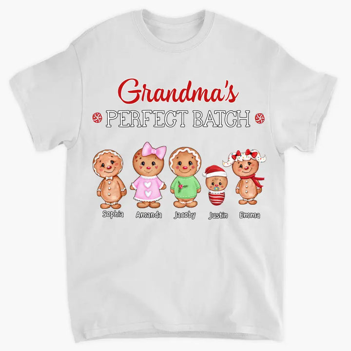 Grandma's Perfect Batch - Personalized Custom T-shirt - Mother's Day, Christmas Gift For Grandma, Mom, Family Members