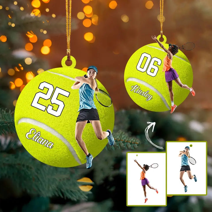 Tennis Player - Personalized Custom Photo Mica Ornament - Christmas Gift For Tennis Lover, Tennis Players, Family Members AGCHD039