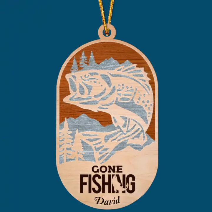 Eat Fish Sleep Repeat - Personalized Layer Wood Ornament - Christmas Gift For Fishing Lover