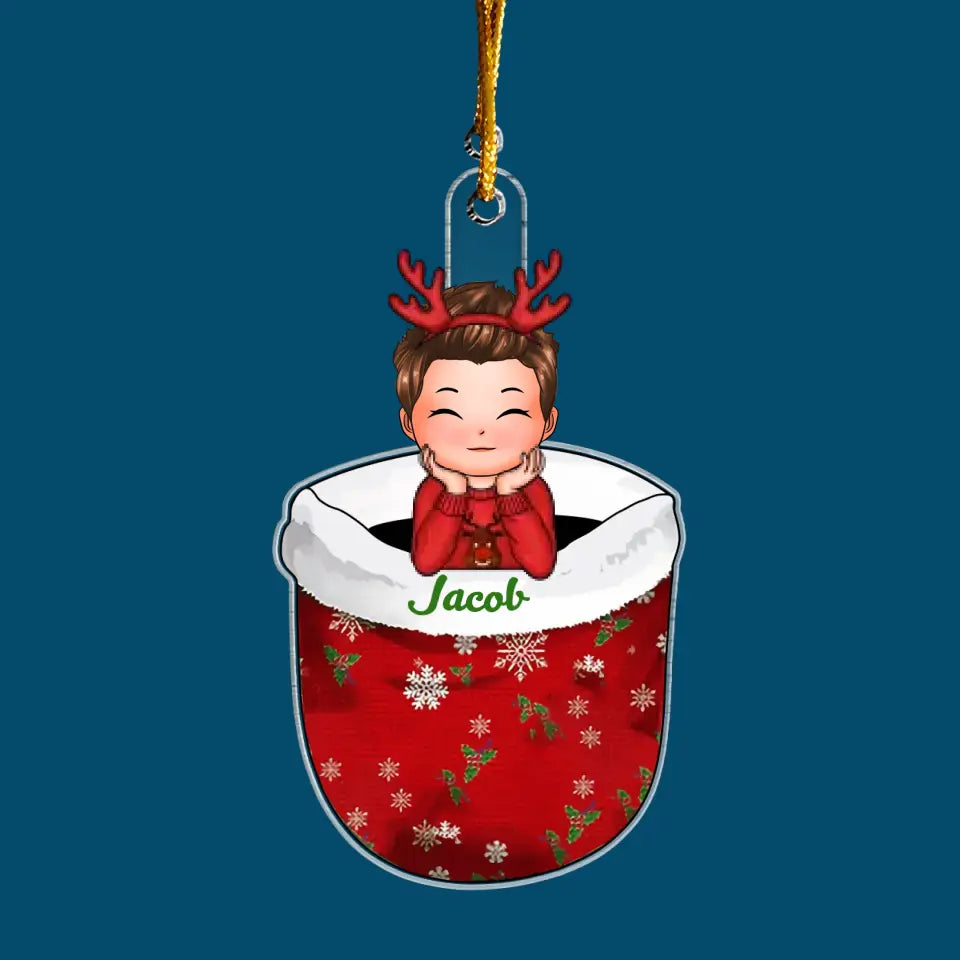 Kid In Snow - Personalized Custom Mica Ornament - Christmas Gift For Kids, Family Members CLA0AD006