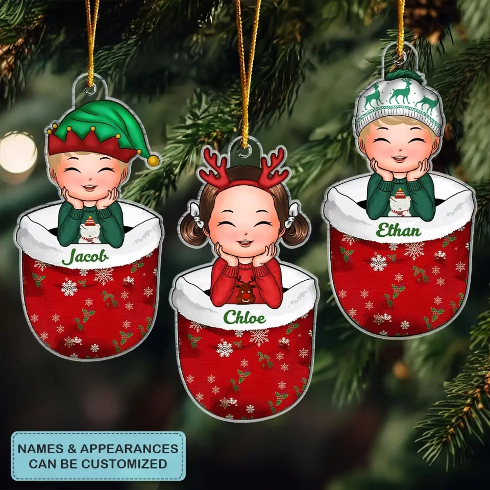 Kid In Snow - Personalized Custom Mica Ornament - Christmas Gift For Kids, Family Members CLA0AD006