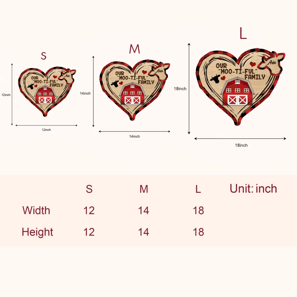 Our Moo-Ti-Ful Family - Personalized Custom Door Sign - Christmas Gift For Family, Family Members