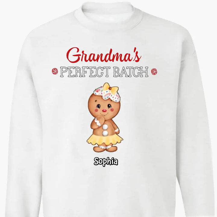 Grandma's Perfect Batch - Personalized Custom T-shirt - Mother's Day, Christmas Gift For Grandma, Mom, Family Members