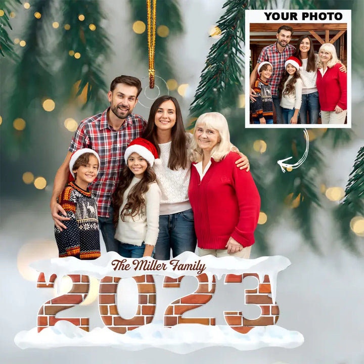 2023 Merry Christmas - Personalized Custom Photo Mica Ornament - Christmas Gift For Family, Family Members AGCDM027