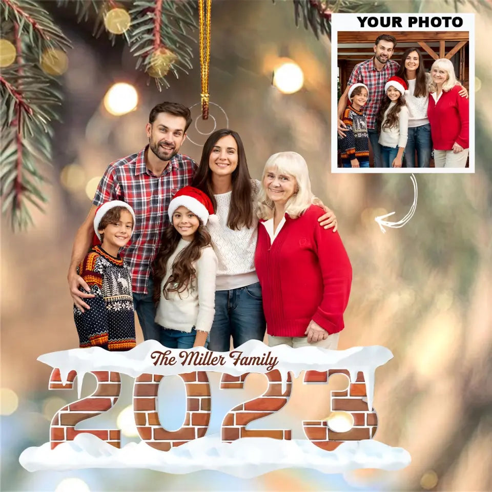 2023 Merry Christmas - Personalized Custom Photo Mica Ornament - Christmas Gift For Family, Family Members AGCDM027