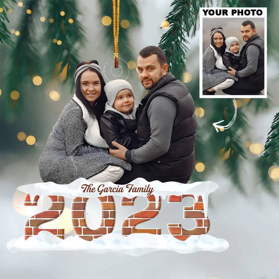 2023 Merry Christmas - Personalized Custom Photo Mica Ornament - Christmas Gift For Family, Family Members AGCDM027