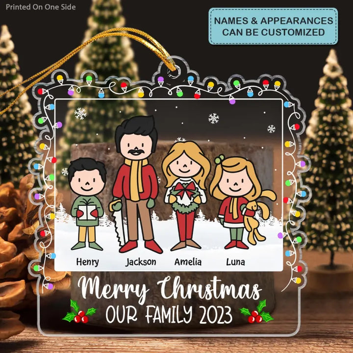 Our Lovely Family - Personalized Custom Mica Ornament - Christmas Gift For Family Members