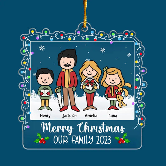 Our Lovely Family - Personalized Custom Mica Ornament - Christmas Gift For Family Members