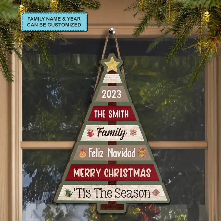 2023 Feliz Navidad - Personalized Custom Door Sign - Christmas Gift For Family, Family Members