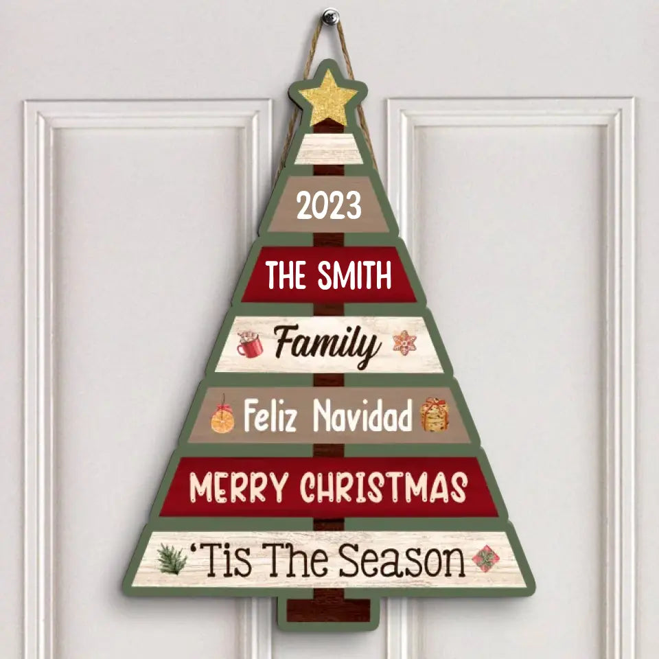2023 Feliz Navidad - Personalized Custom Door Sign - Christmas Gift For Family, Family Members