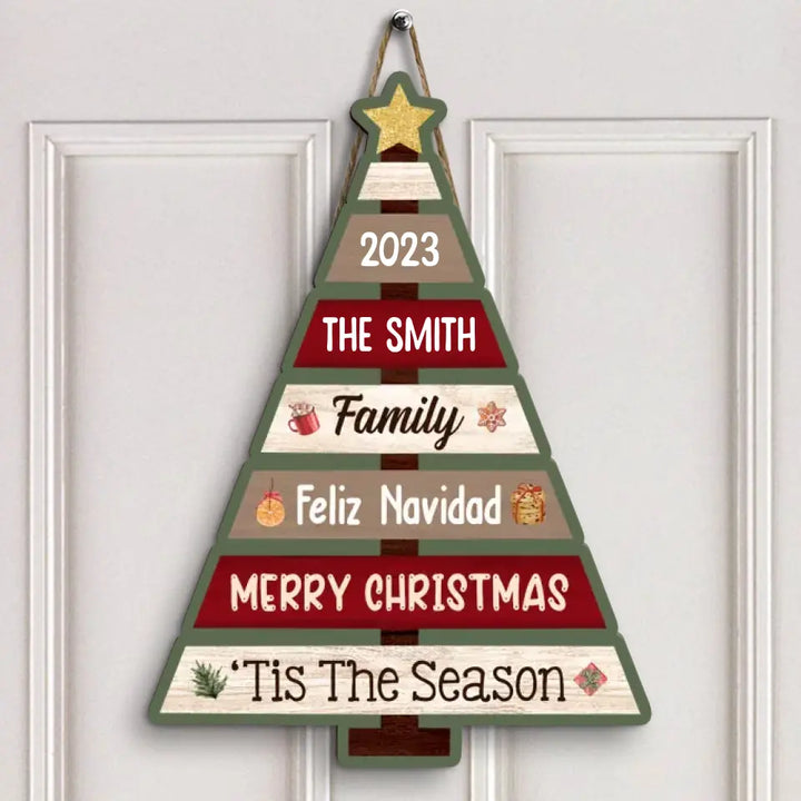 2023 Feliz Navidad - Personalized Custom Door Sign - Christmas Gift For Family, Family Members