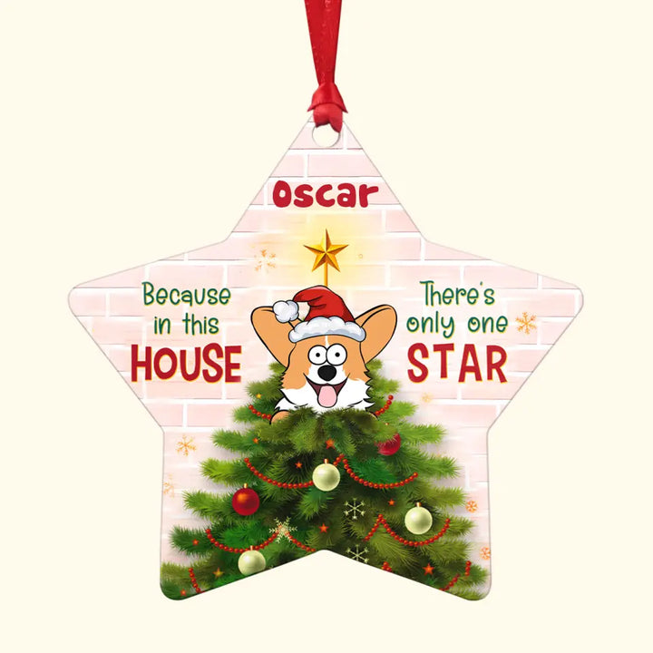 There's Only One Star - Personalized Custom Aluminium Ornament - Christmas Gift For Dog Mom, Dog Dad, Dog Lover, Dog Owner