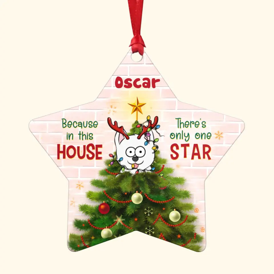 There's Only One Star - Personalized Custom Aluminium Ornament - Christmas Gift For Dog Mom, Dog Dad, Dog Lover, Dog Owner
