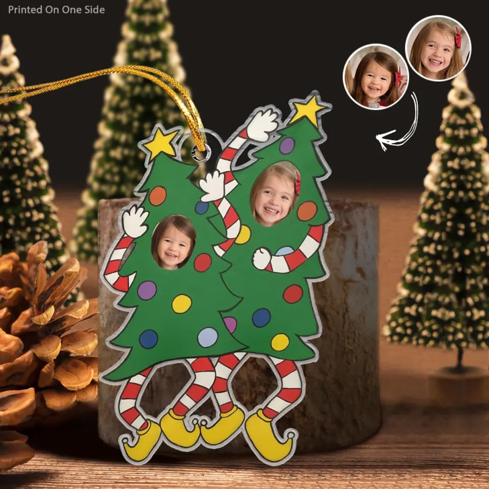 Dancing Tree Custom Photo - Personalized Custom Mica Ornament - Christmas Gift For Family Members