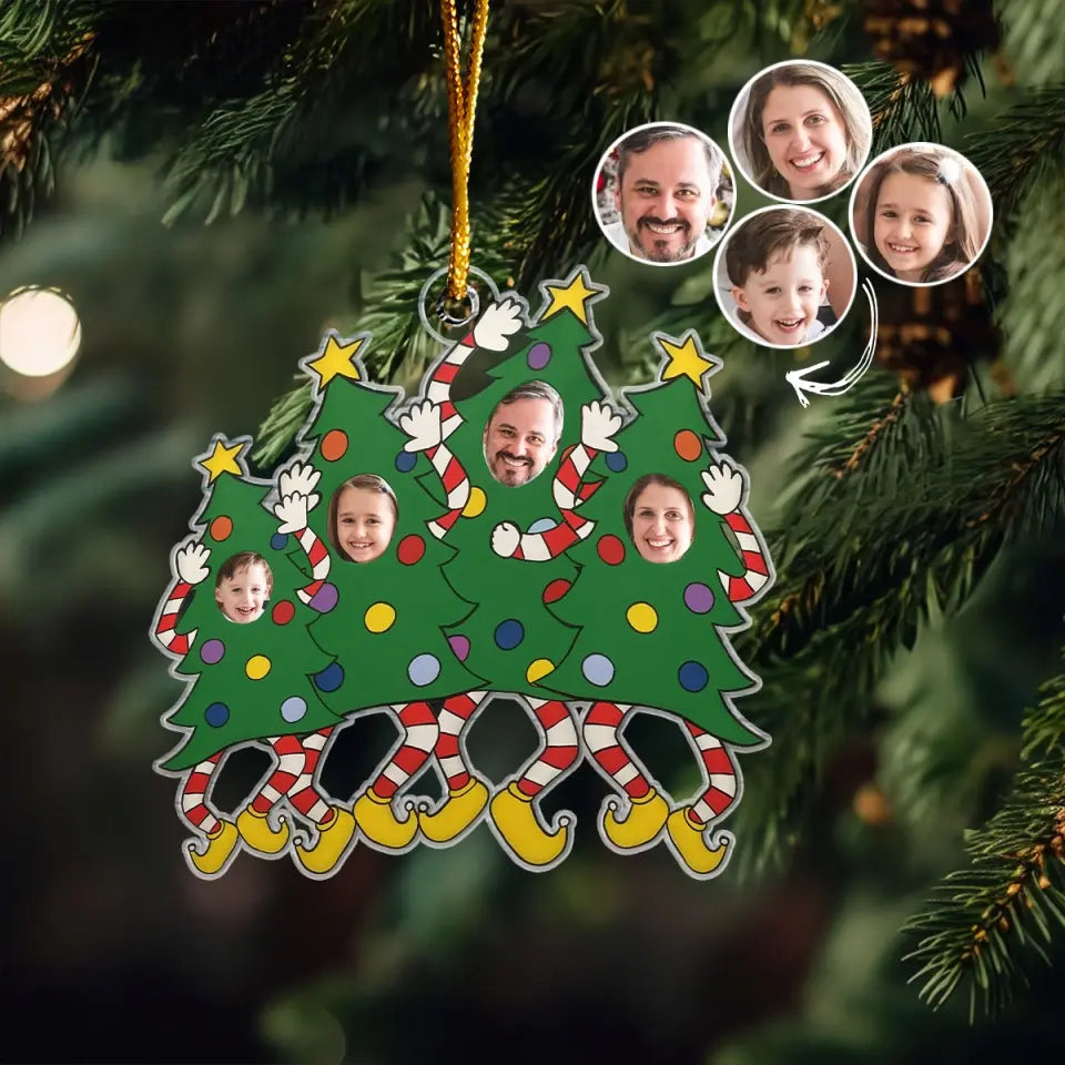 Dancing Tree Custom Photo - Personalized Custom Mica Ornament - Christmas Gift For Family Members
