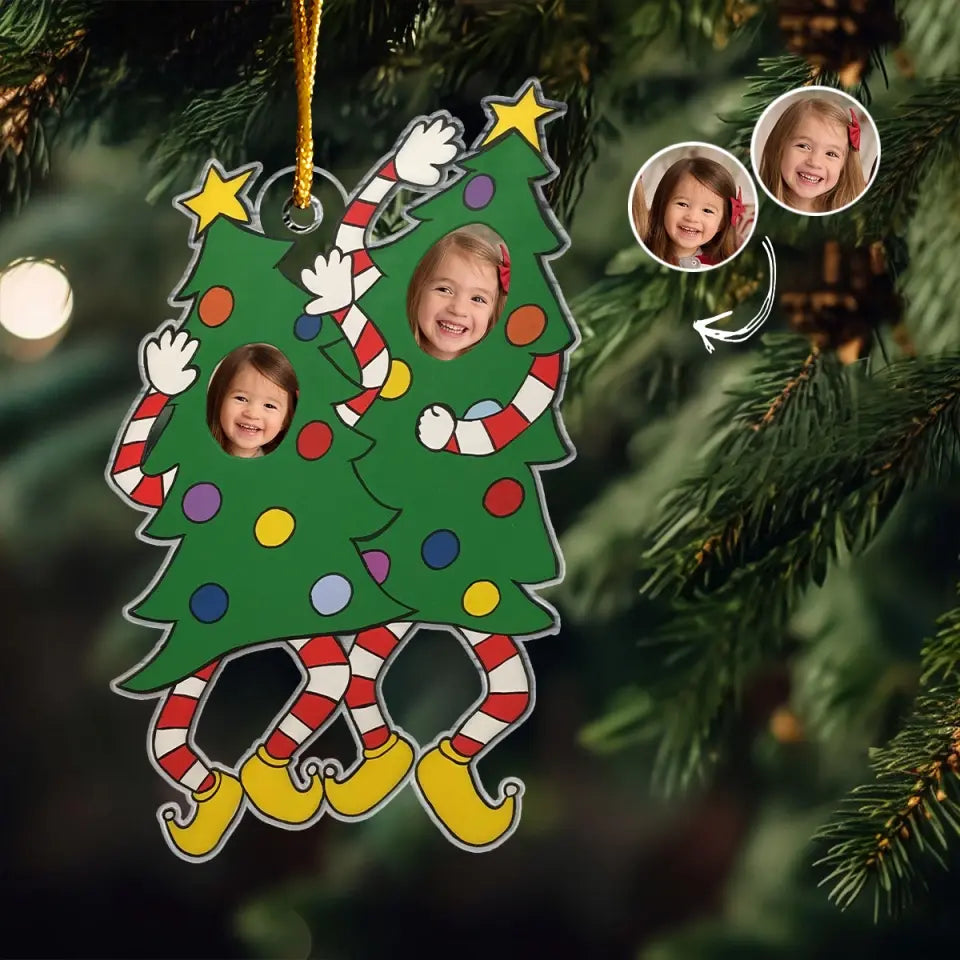 Dancing Tree Custom Photo - Personalized Custom Mica Ornament - Christmas Gift For Family Members