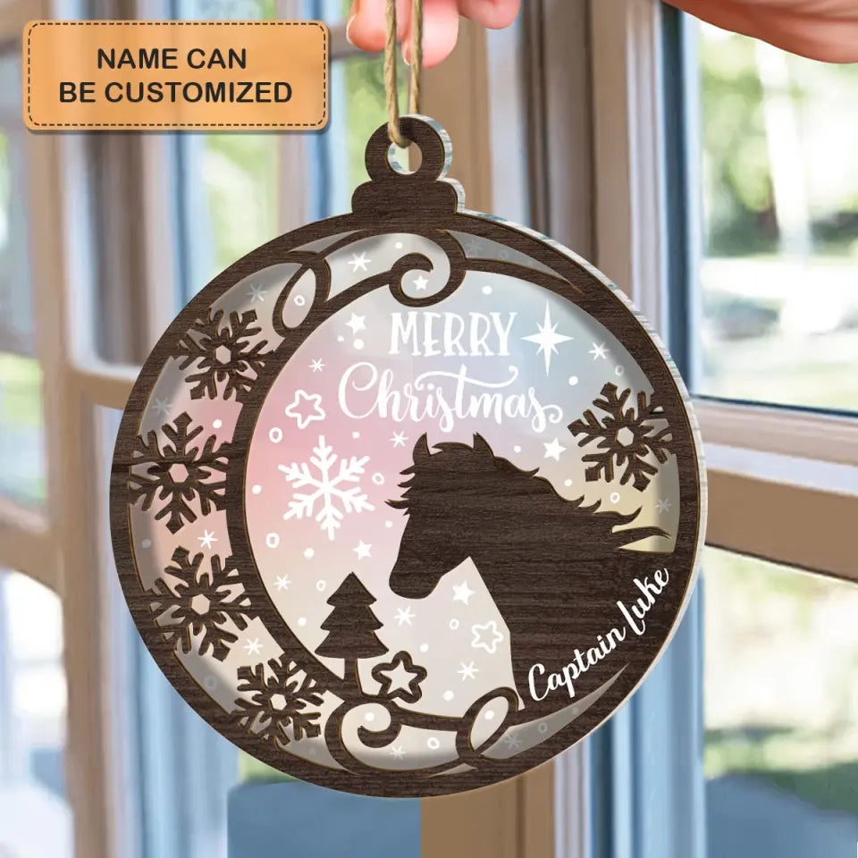 A Girl Who Love Horse - Personalized Custom Suncatcher Layer Mix Ornament - Christmas Gift For Horse Lover, Horse Mom, Horse Dad, Horse Owner