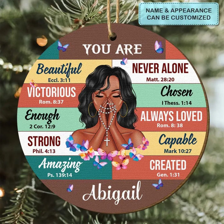 You Are Beautiful - Personalized Custom Wood Ornament - Christmas Gift For Christian